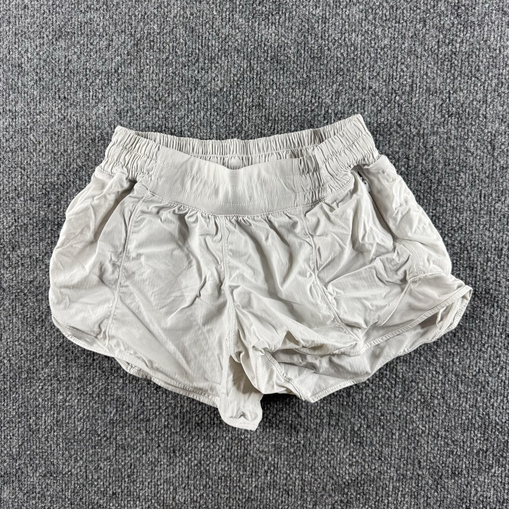 Lululemon Shorts Womens 4 Gray Lined Running Elastic Gym Training Athletic